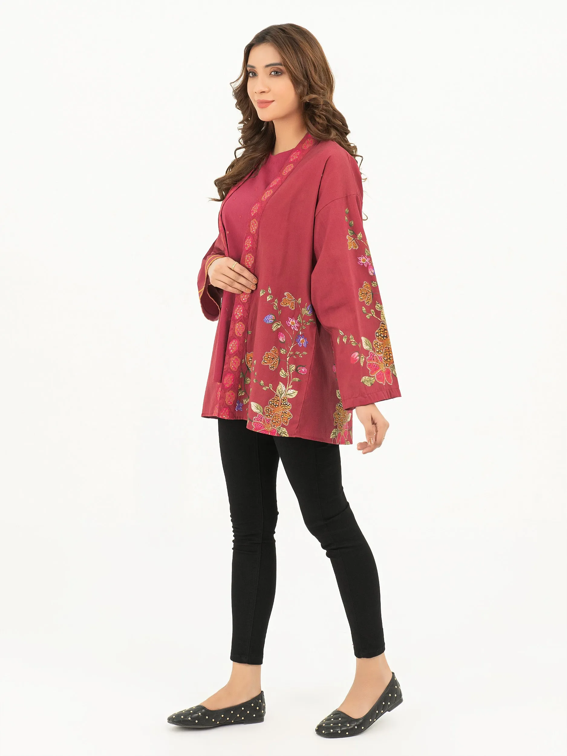 2 Piece Embroidered Winter Cotton Cardigan