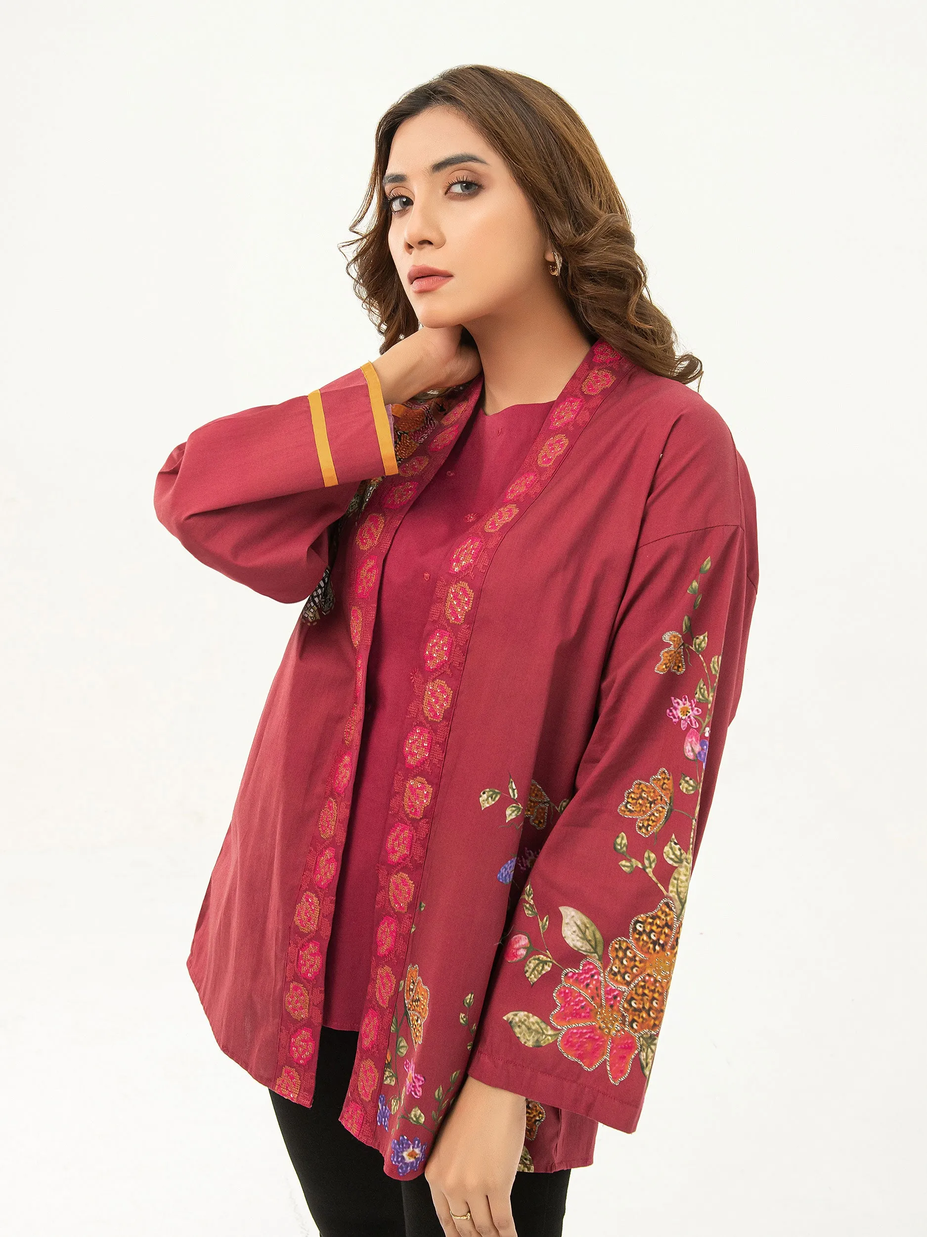 2 Piece Embroidered Winter Cotton Cardigan