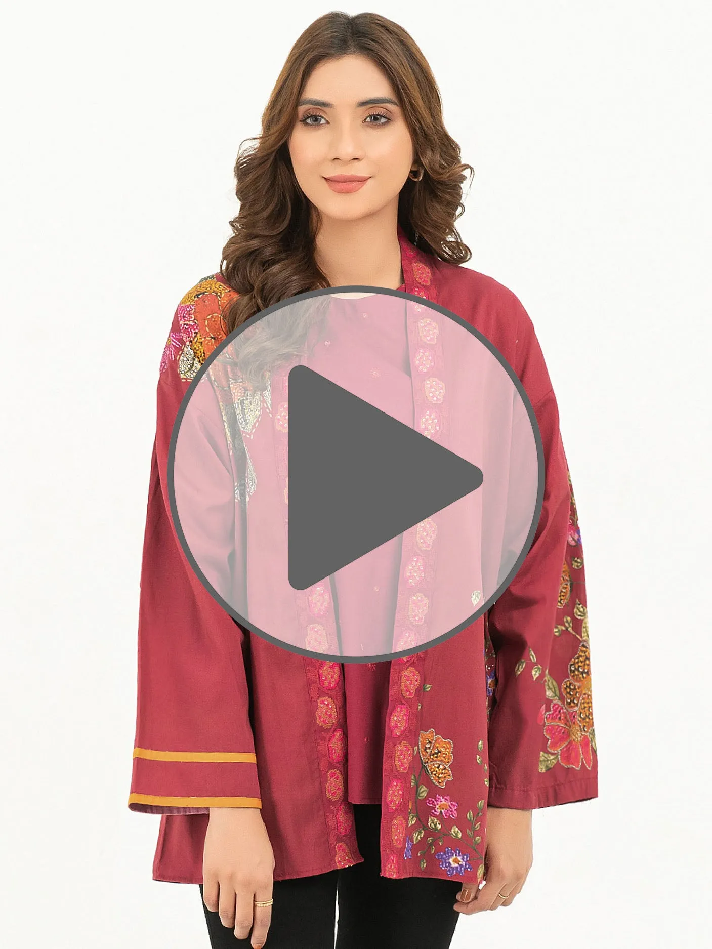 2 Piece Embroidered Winter Cotton Cardigan