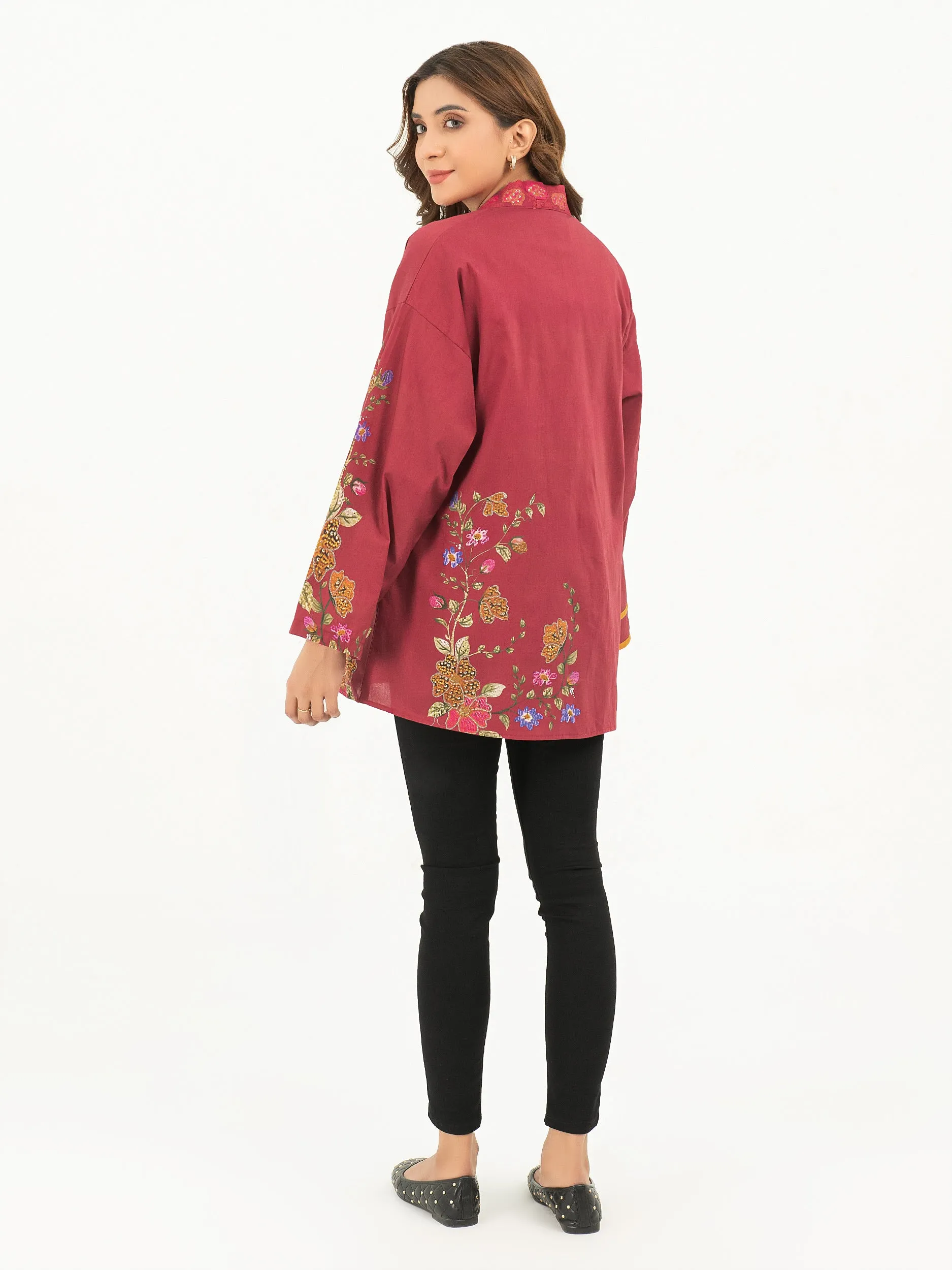 2 Piece Embroidered Winter Cotton Cardigan