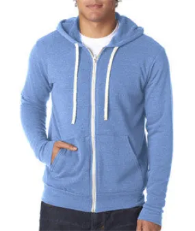 3909 Bella Canvas Unisex Tri-blend Full-Zip Hoodie Blue Triblend