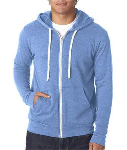 3909 Bella Canvas Unisex Tri-blend Full-Zip Hoodie Blue Triblend