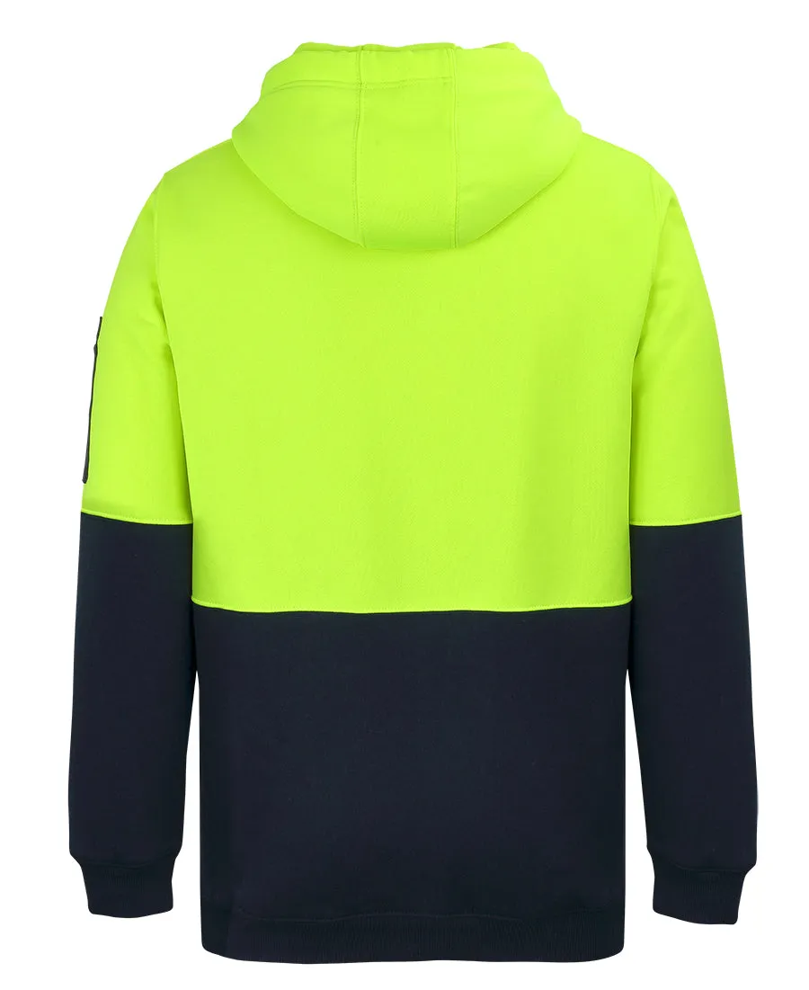 6HVHZ - JB's Wear - Hi Vis 1/2 zip Hoodie - 280gsm - 2 pockets in lower side seam