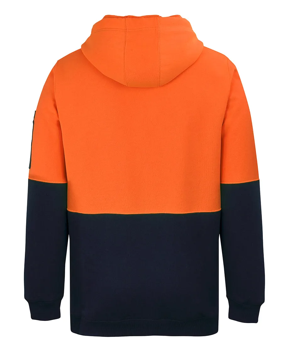 6HVHZ - JB's Wear - Hi Vis 1/2 zip Hoodie - 280gsm - 2 pockets in lower side seam