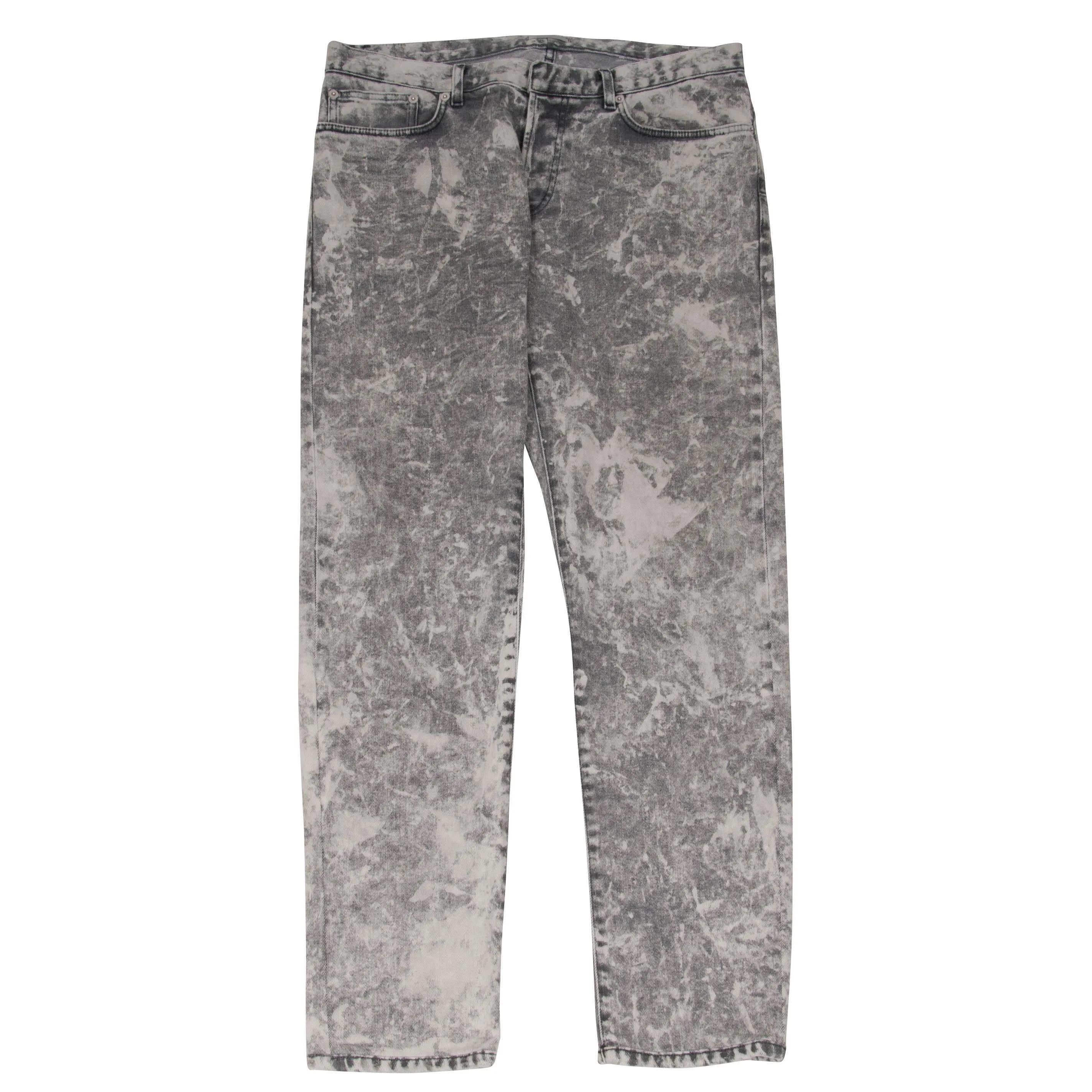 Acid Wash Bleach Denim Jeans (Gray)