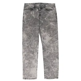 Acid Wash Bleach Denim Jeans (Gray)