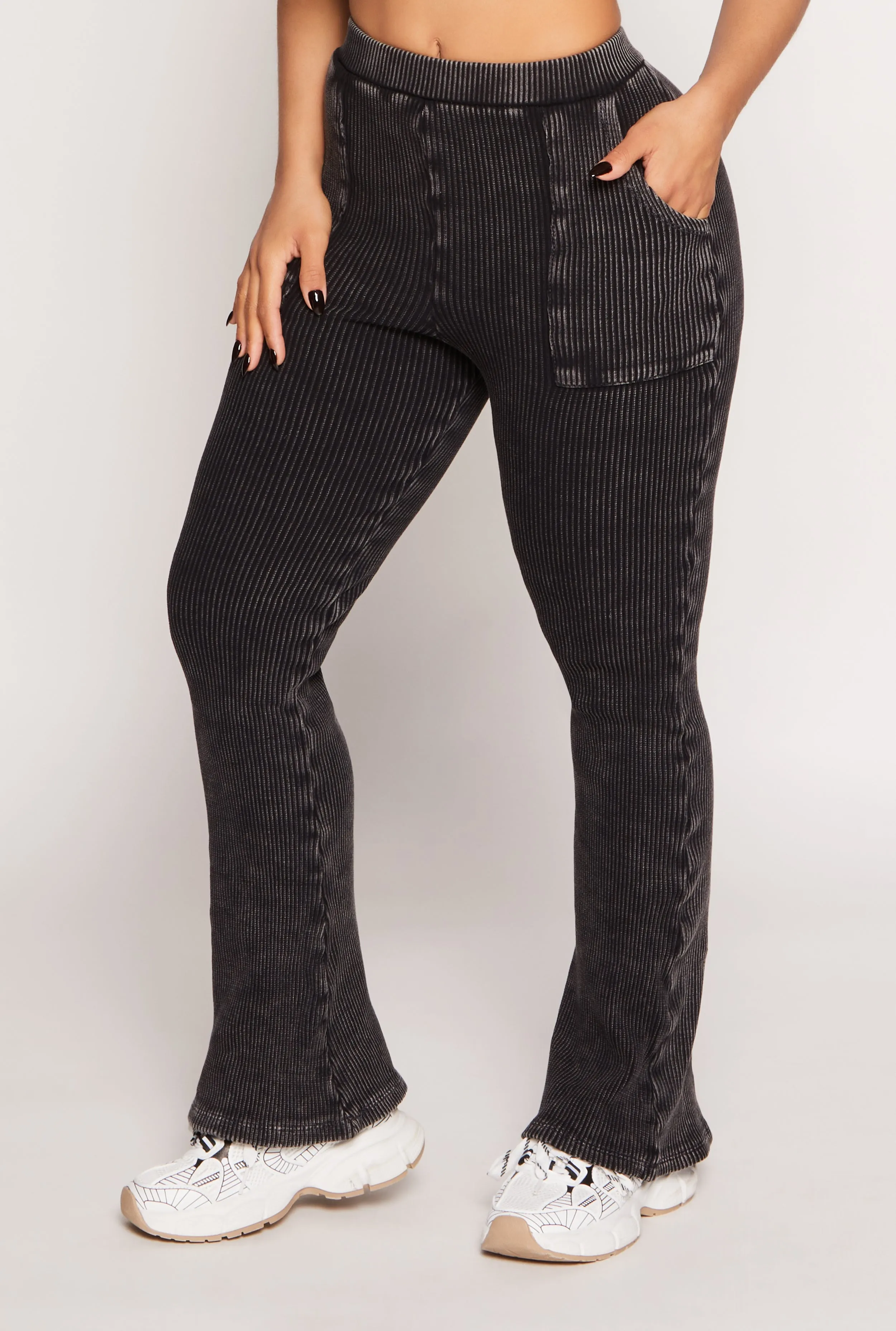 Acid Wash Boot Cut Sweatpants