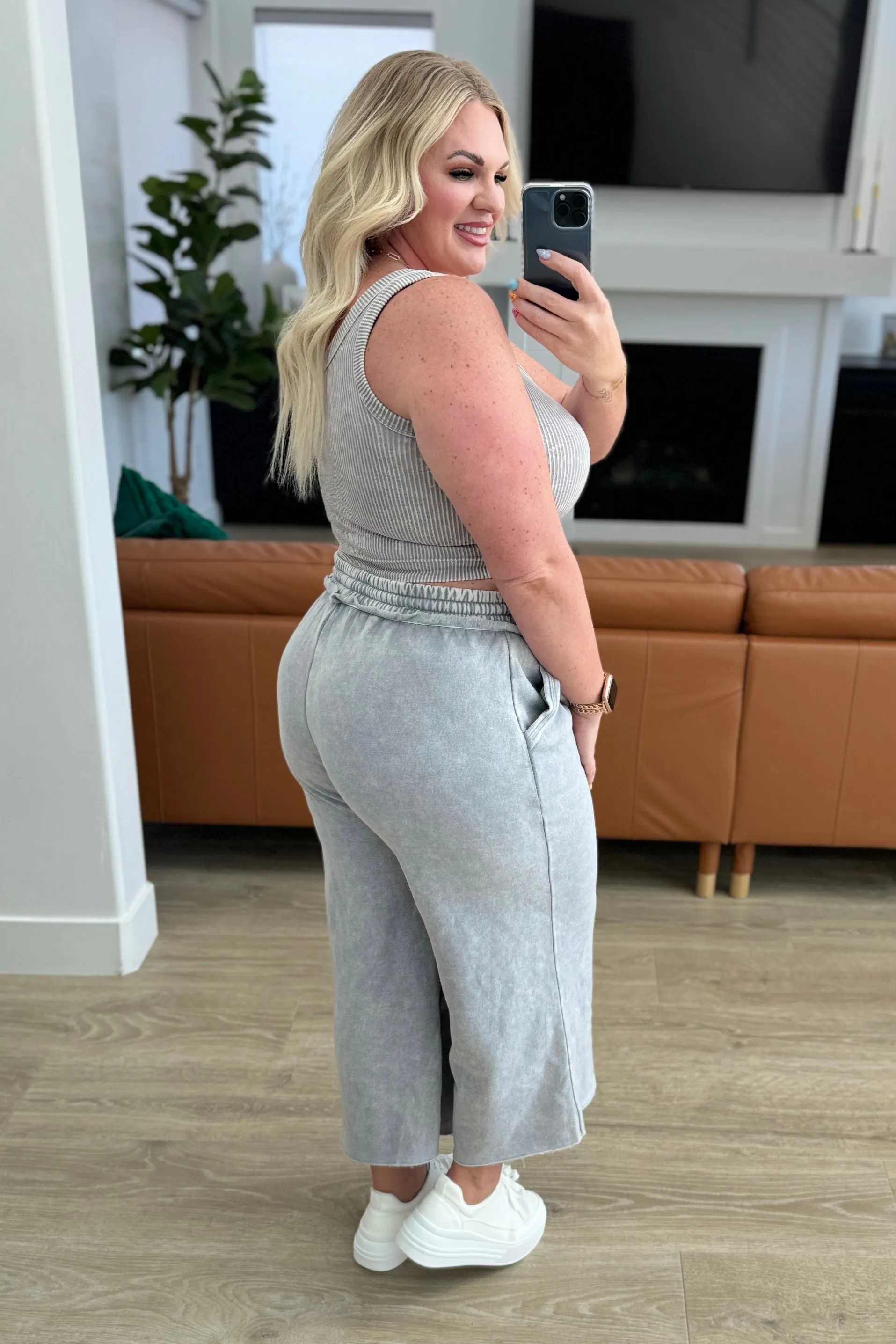 Acid Wash Wide Leg Sweatpants in Ash Sleet - 4/10/2024