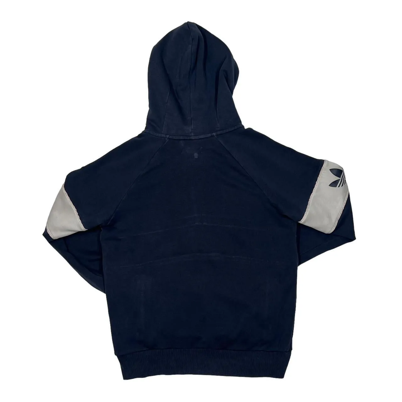 ADIDAS Colour Block Big Logo Spellout Graphic 1/4 Zip Pullover Hoodie