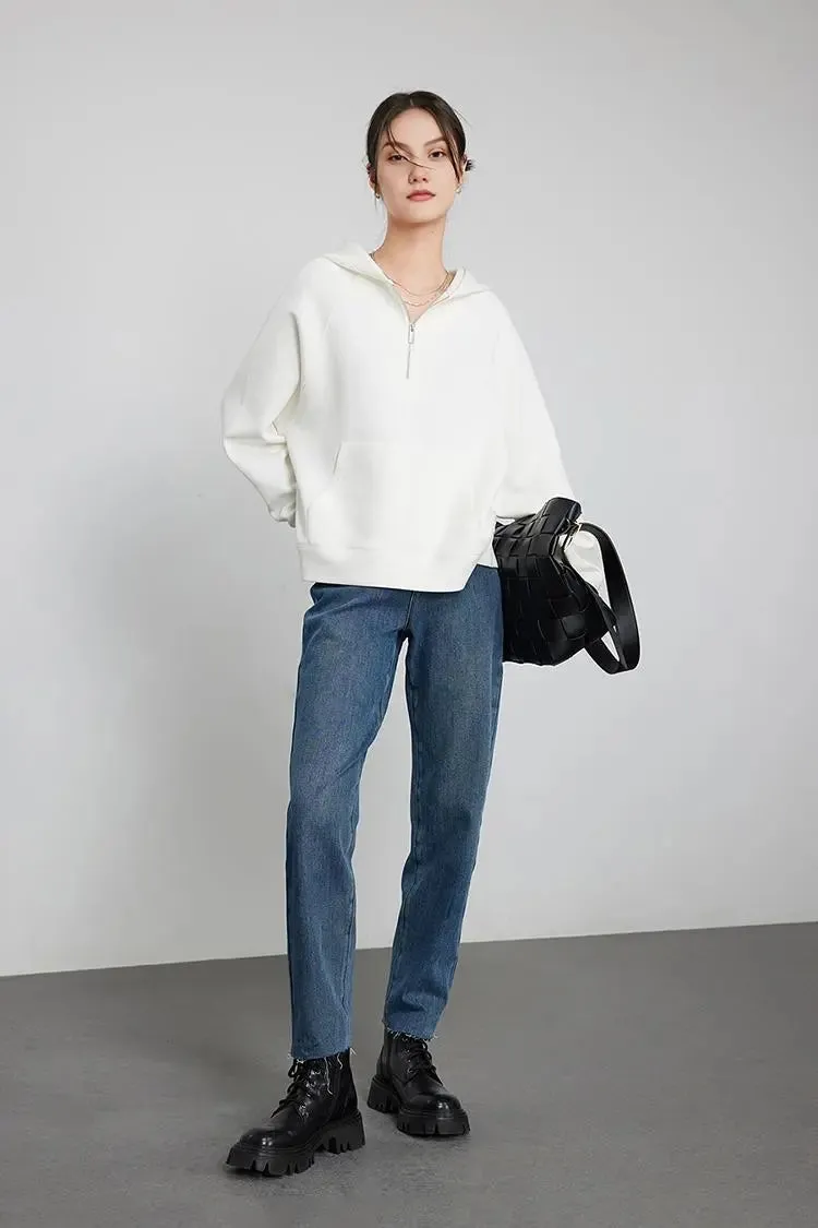 Air Layer Oversized Half Zip Hoodie