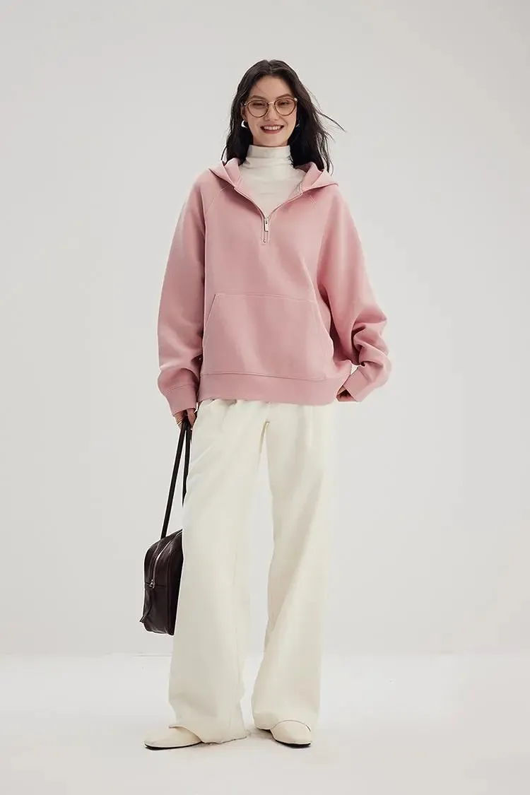 Air Layer Oversized Half Zip Hoodie