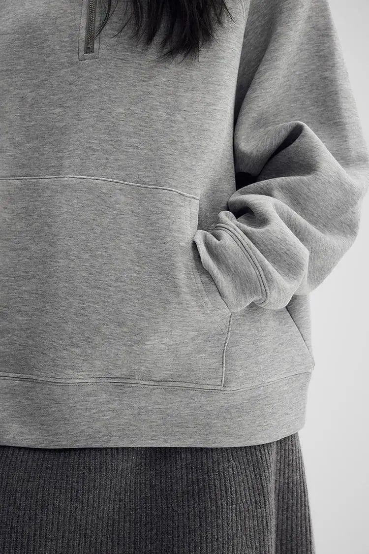 Air Layer Oversized Half Zip Hoodie
