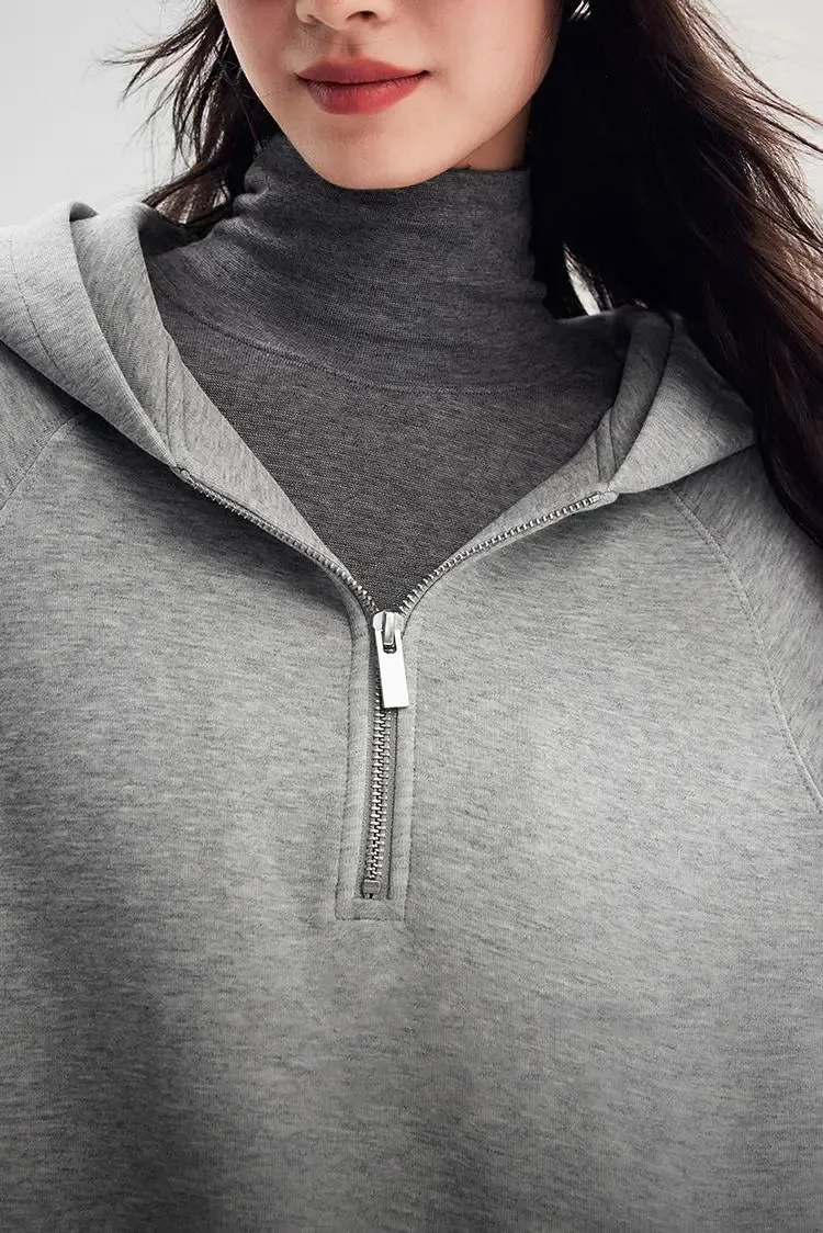 Air Layer Oversized Half Zip Hoodie