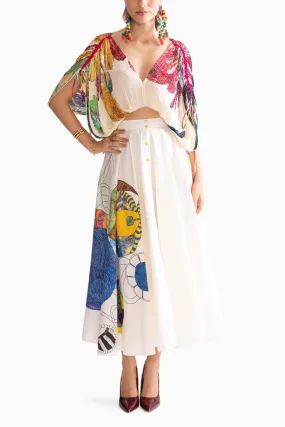 Alaia Ivory Blouse with Cora Skirt