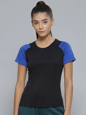 Alcis Women Black Slim Fit T-shirt