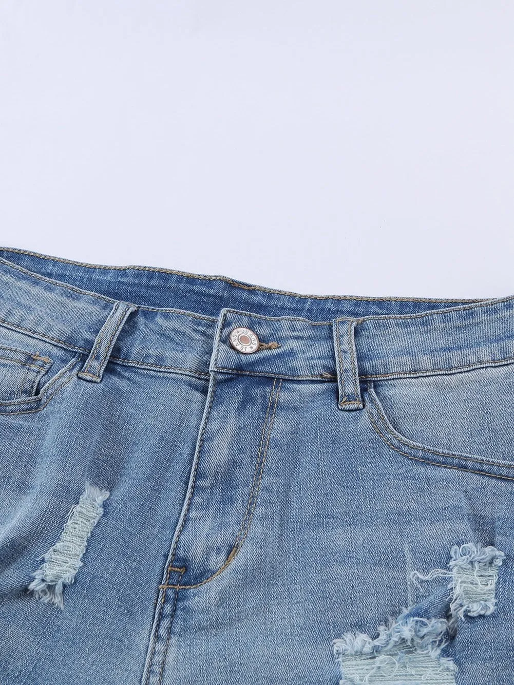 American Flag Denim Shorts with Lace-up Detail