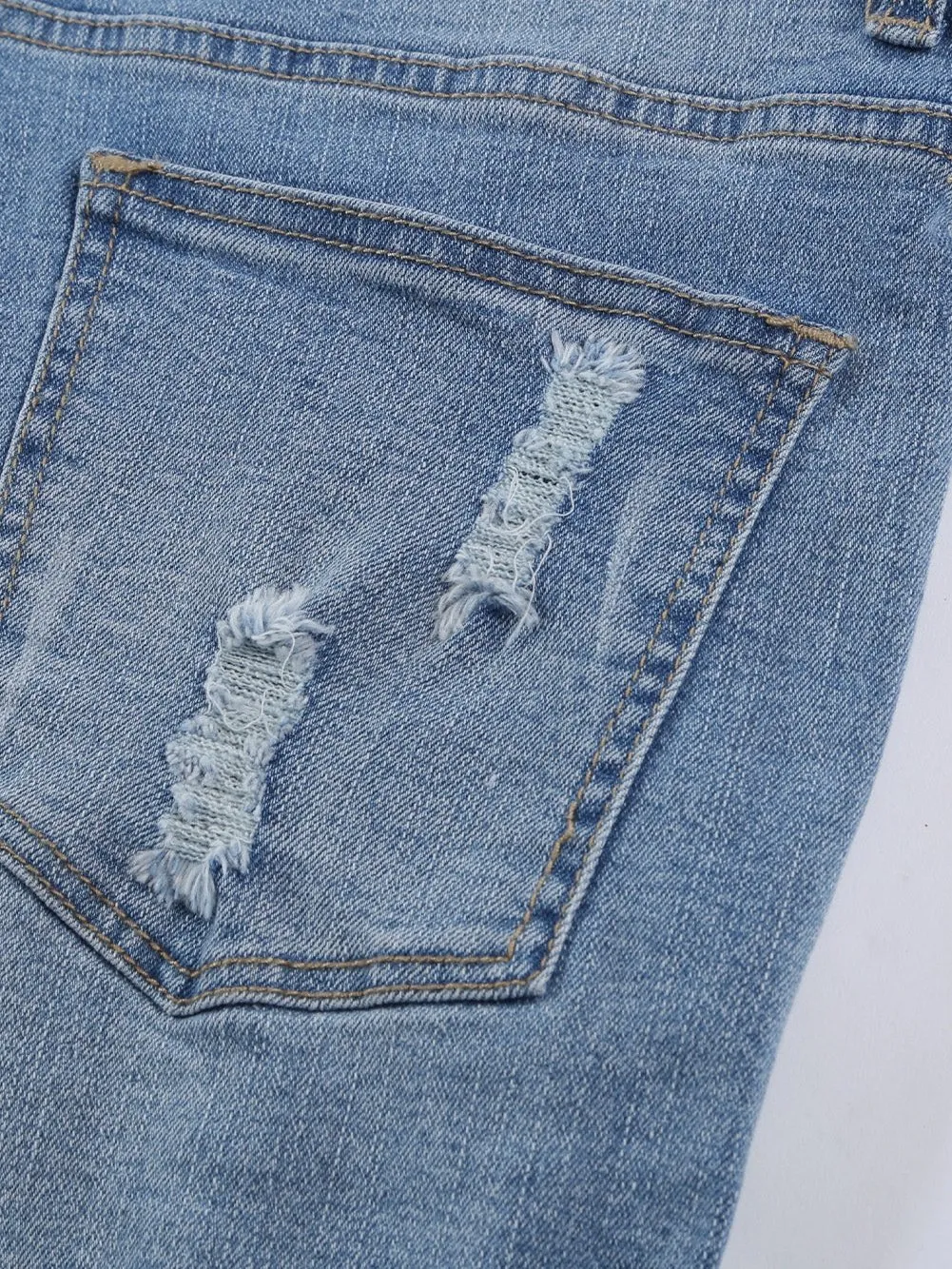 American Flag Denim Shorts with Lace-up Detail