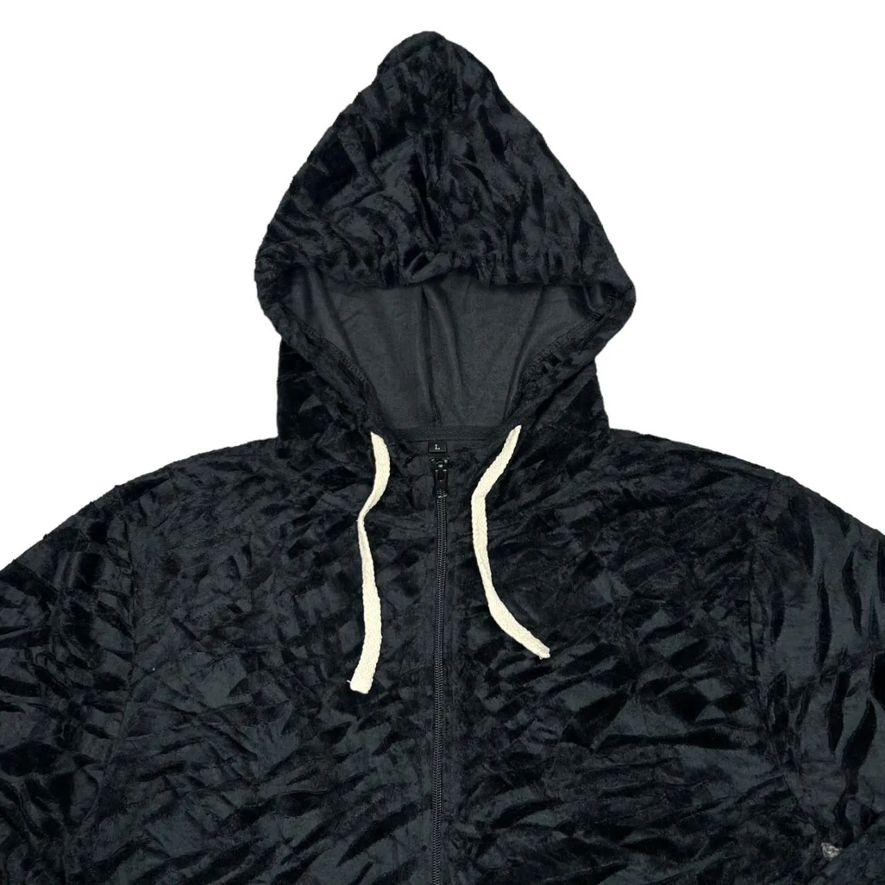 Animal Stripe Patterned Y2K Classic Basic Essential Velvet Velour Zip Hooded Tracksuit Top
