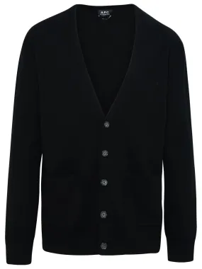 A.P.C. Black Virgin Wool Cardigan