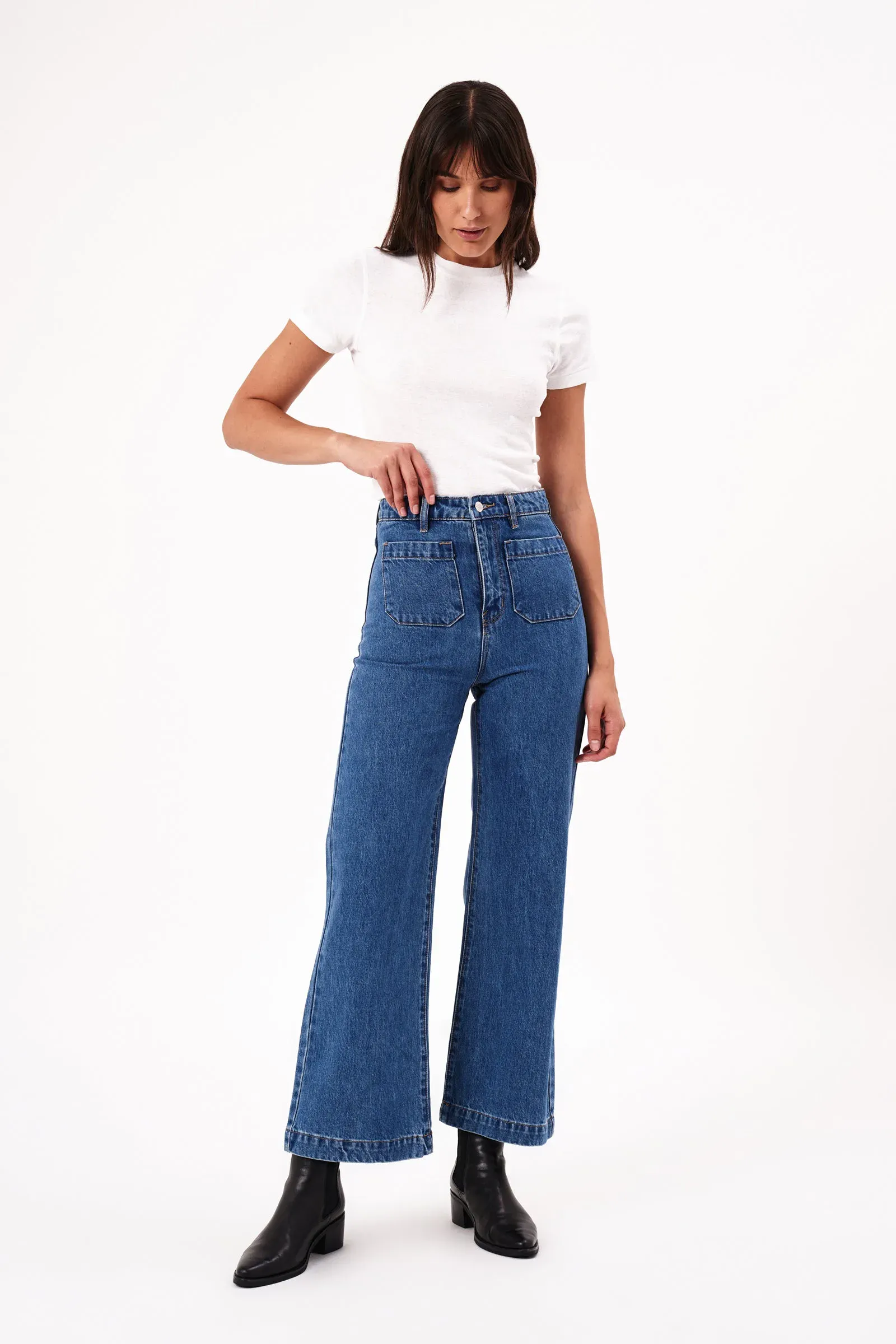 Ashley Blue Sailor Crop Jeans