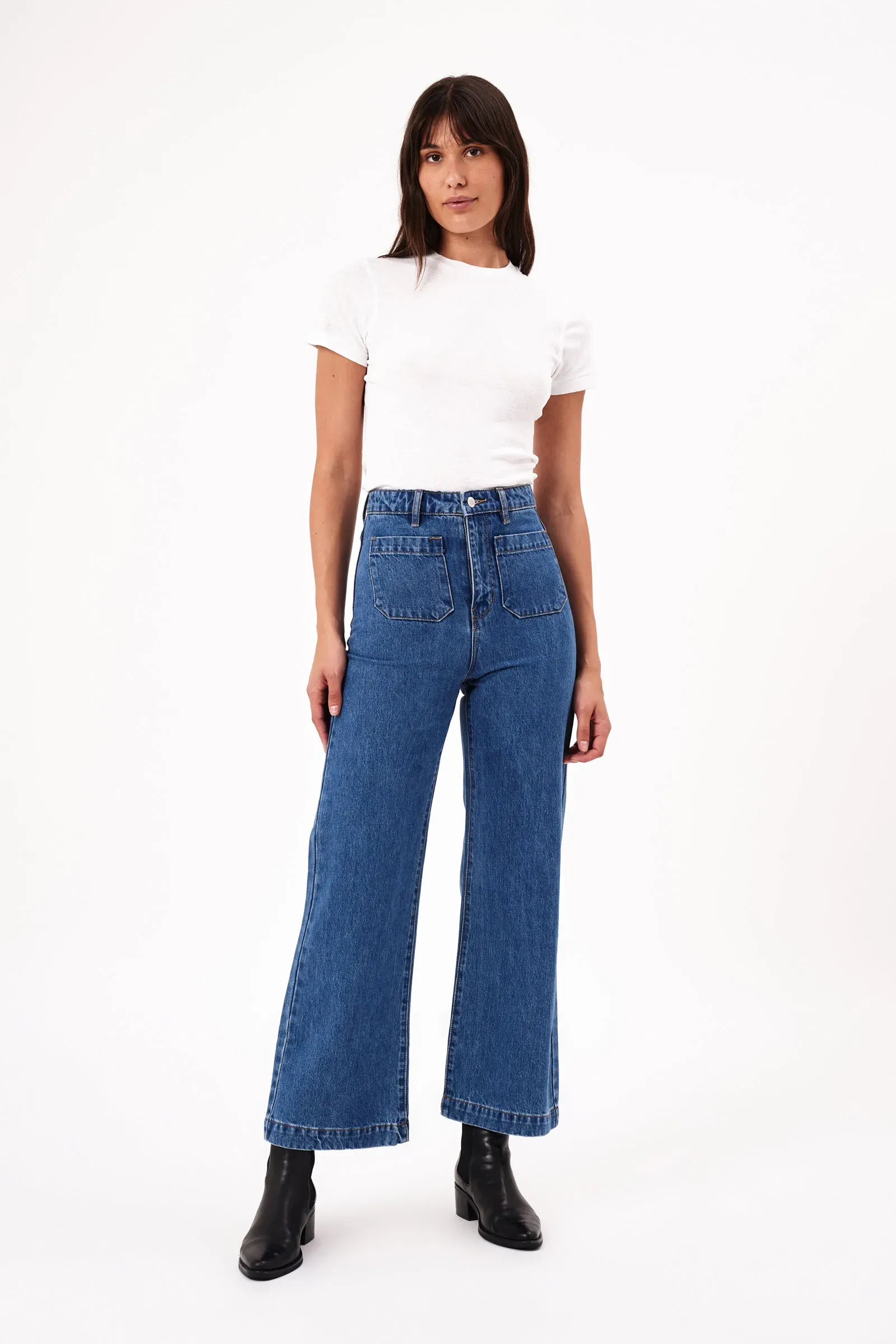 Ashley Blue Sailor Crop Jeans
