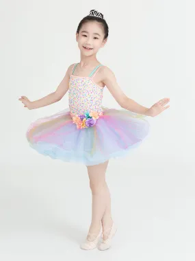Ballet Dance Dress Colorful Sequin Gauze Dress Sling Stage Performance Costume