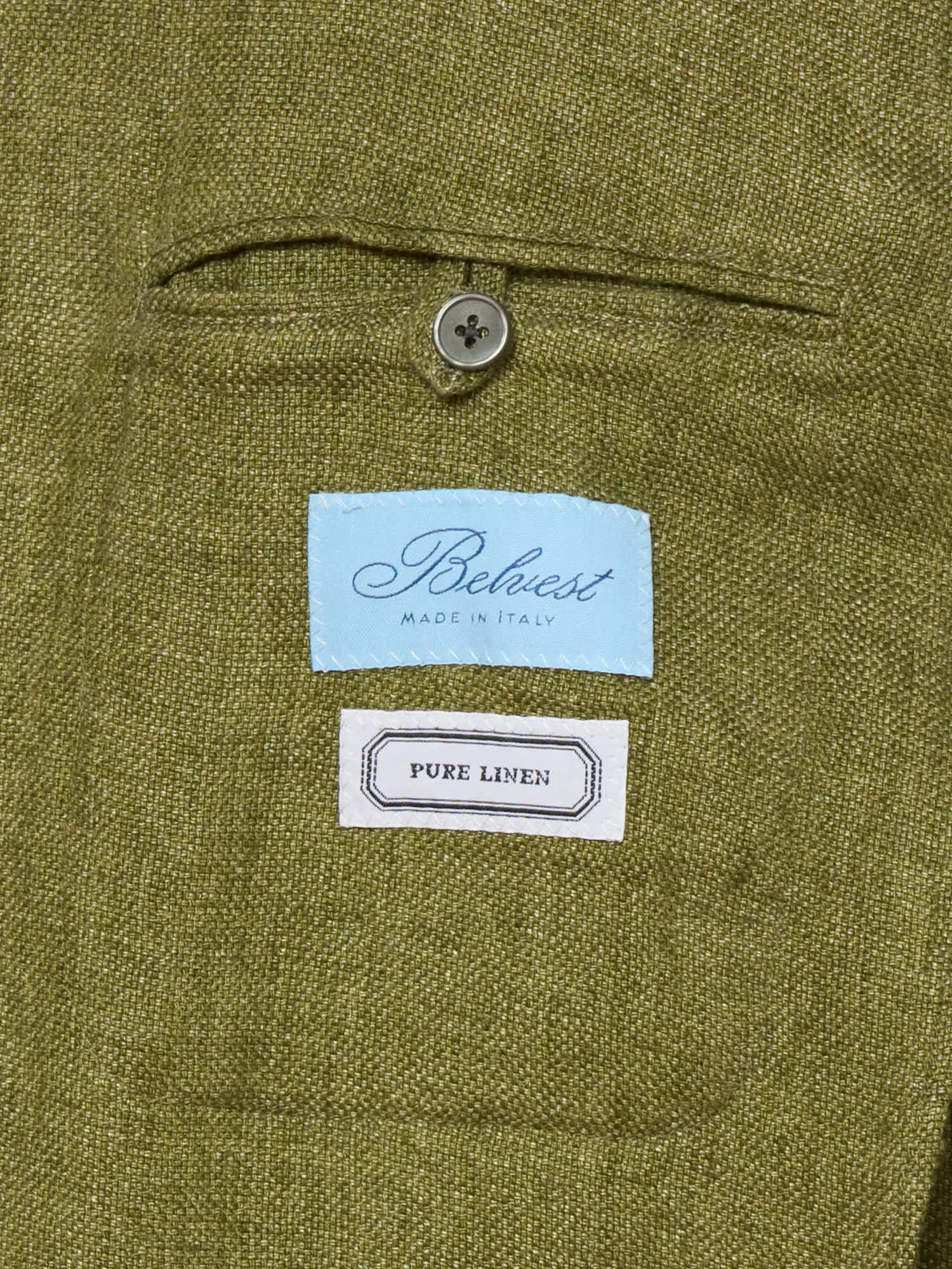 BELVEST Sage Green Pure Linen Unlined Jacket NEW