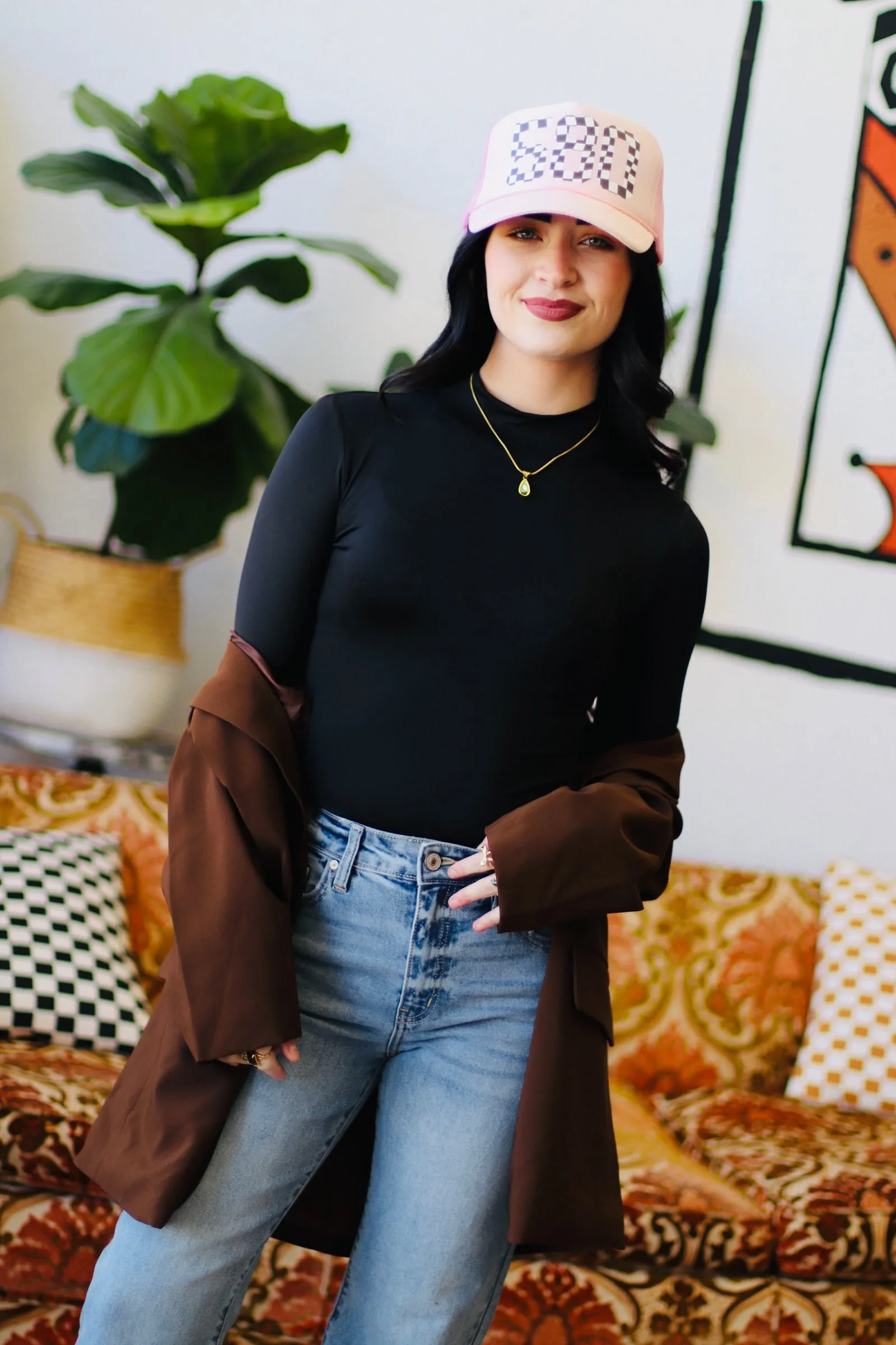 Better Basics   Mock Neck Long Sleeve Bodysuit