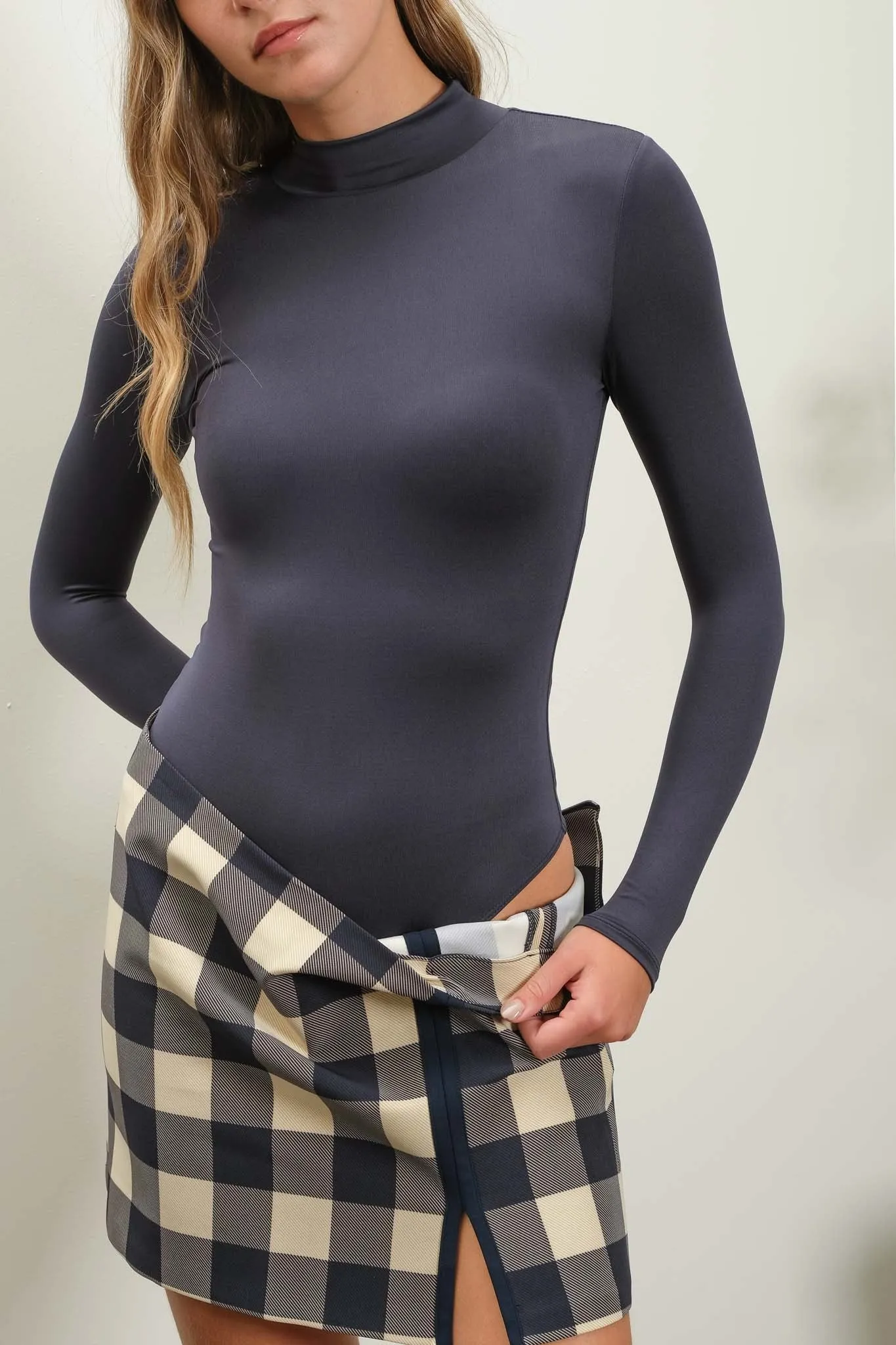 Better Basics   Mock Neck Long Sleeve Bodysuit