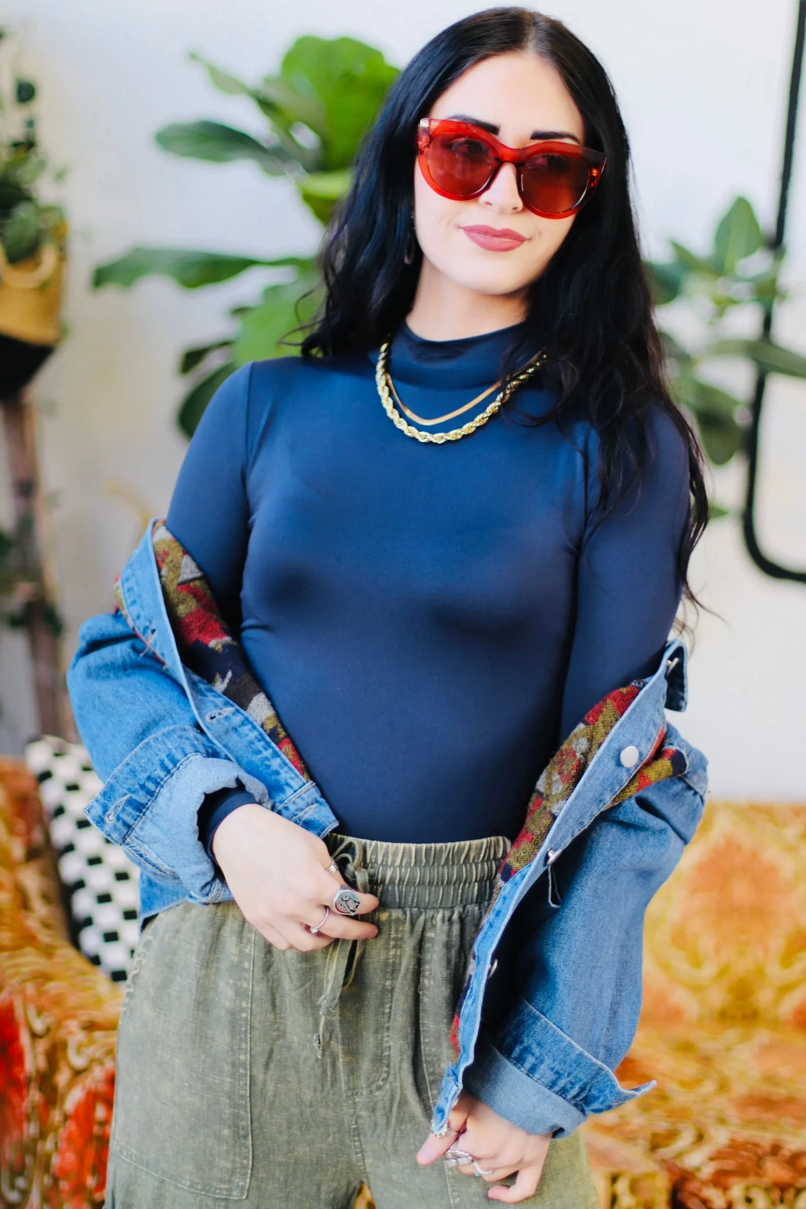 Better Basics   Mock Neck Long Sleeve Bodysuit