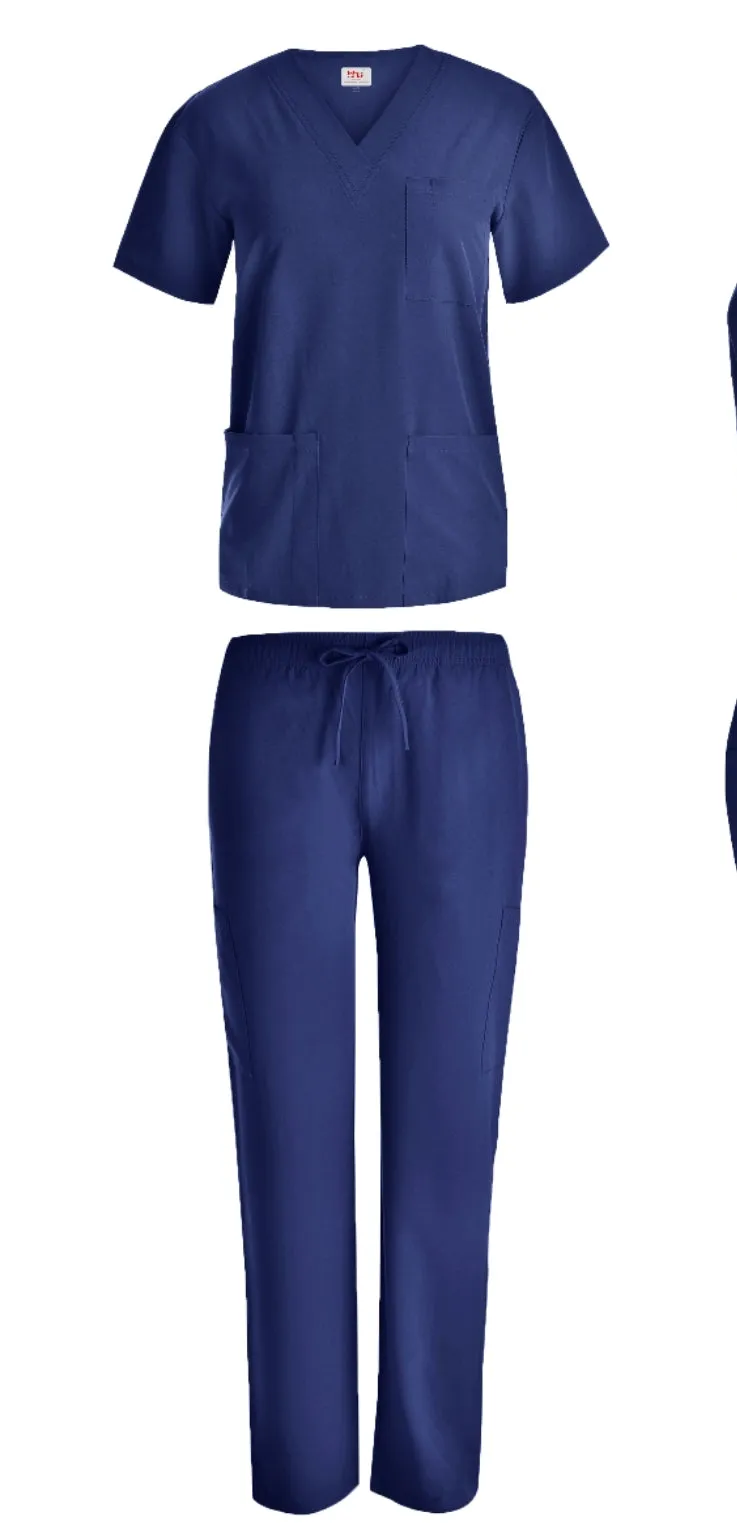 Beverly Hills Unisex Navy Stretch Scrub Set