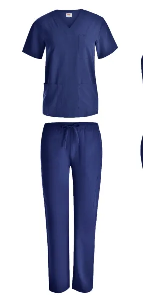 Beverly Hills Unisex Navy Stretch Scrub Set