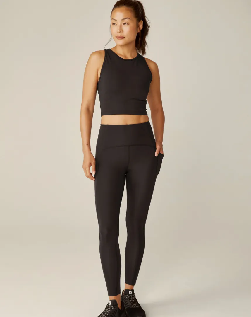 Beyond Yoga Powerbeyond Pocket Midi Legging- Black