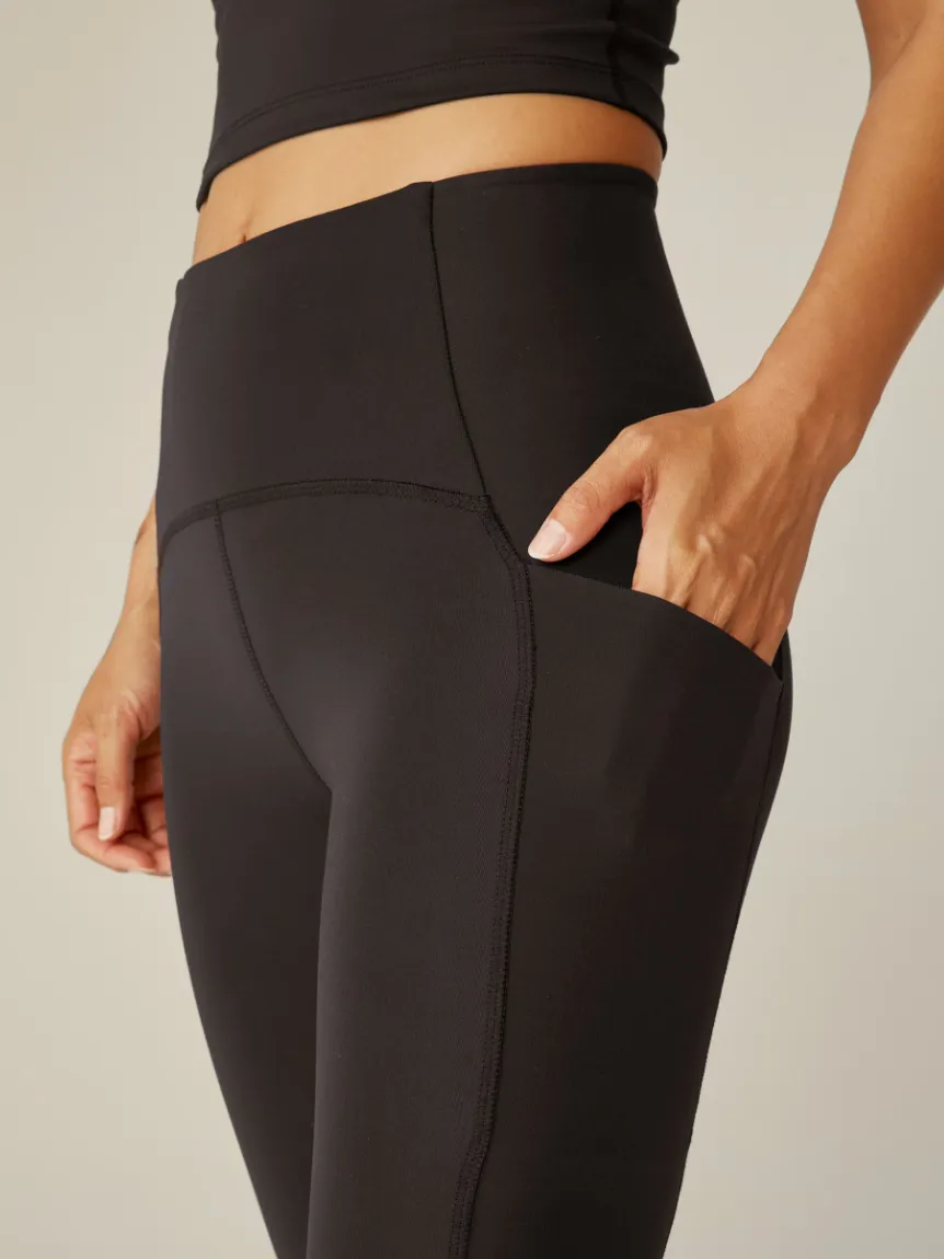 Beyond Yoga Powerbeyond Pocket Midi Legging- Black