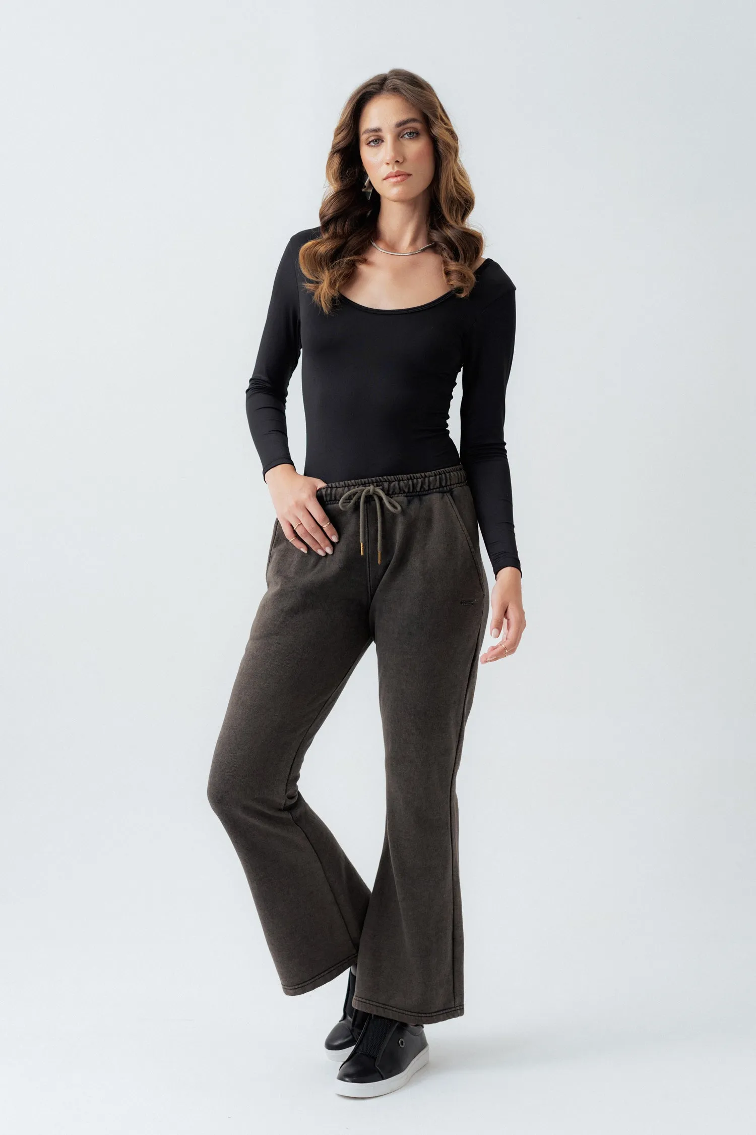 Black Flared Fit Sweatpants