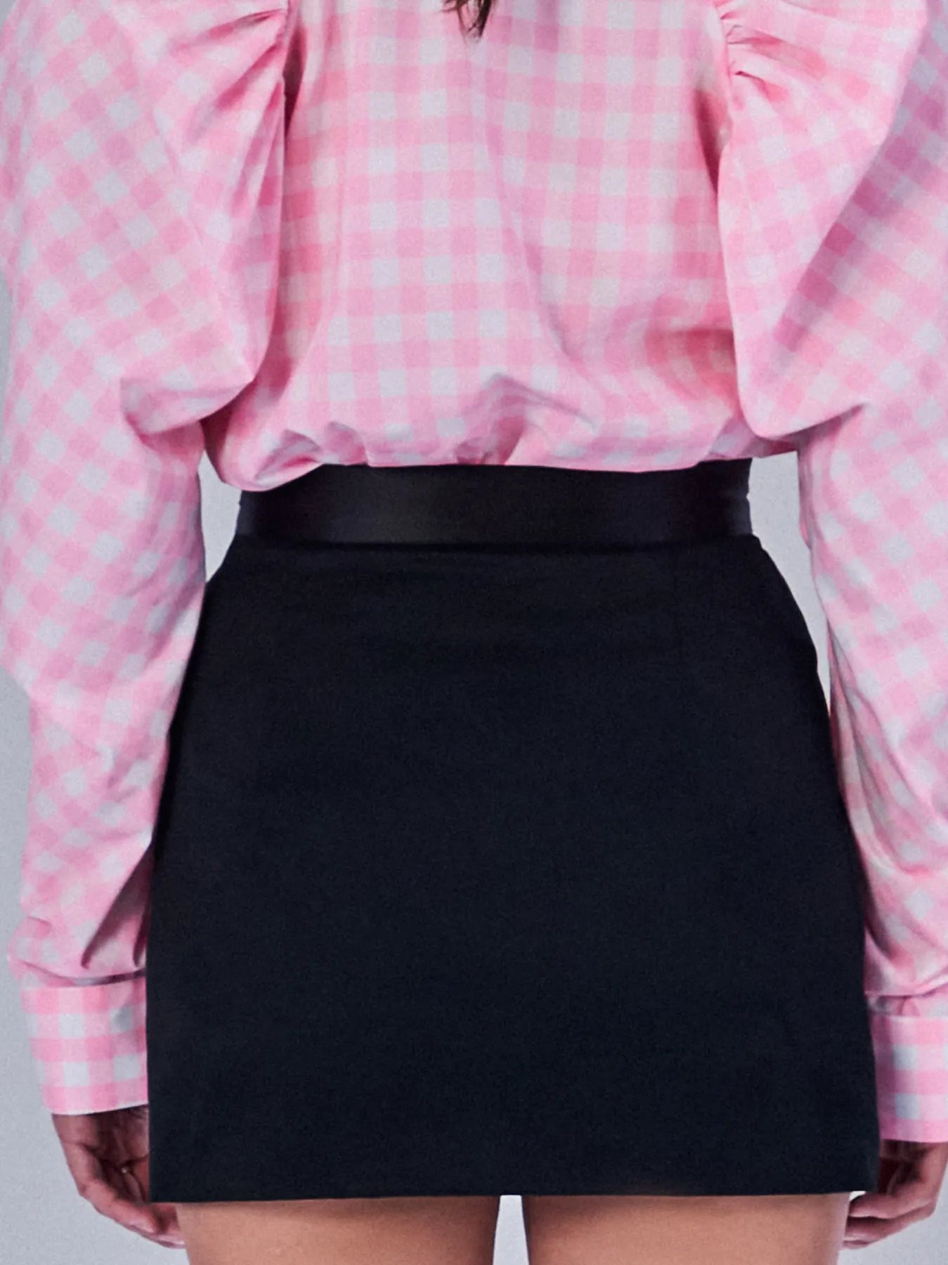 Black Skirt with Satin Detailing