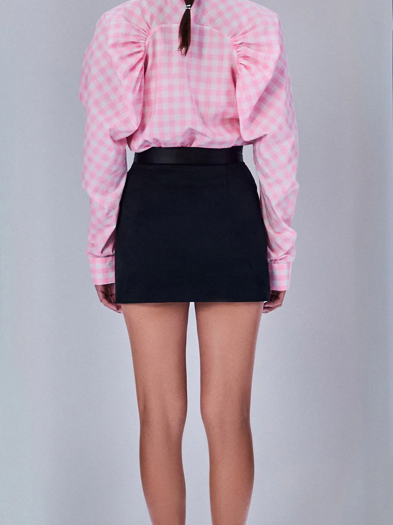 Black Skirt with Satin Detailing