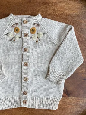 Blair Cardigan - Embroidered Natural