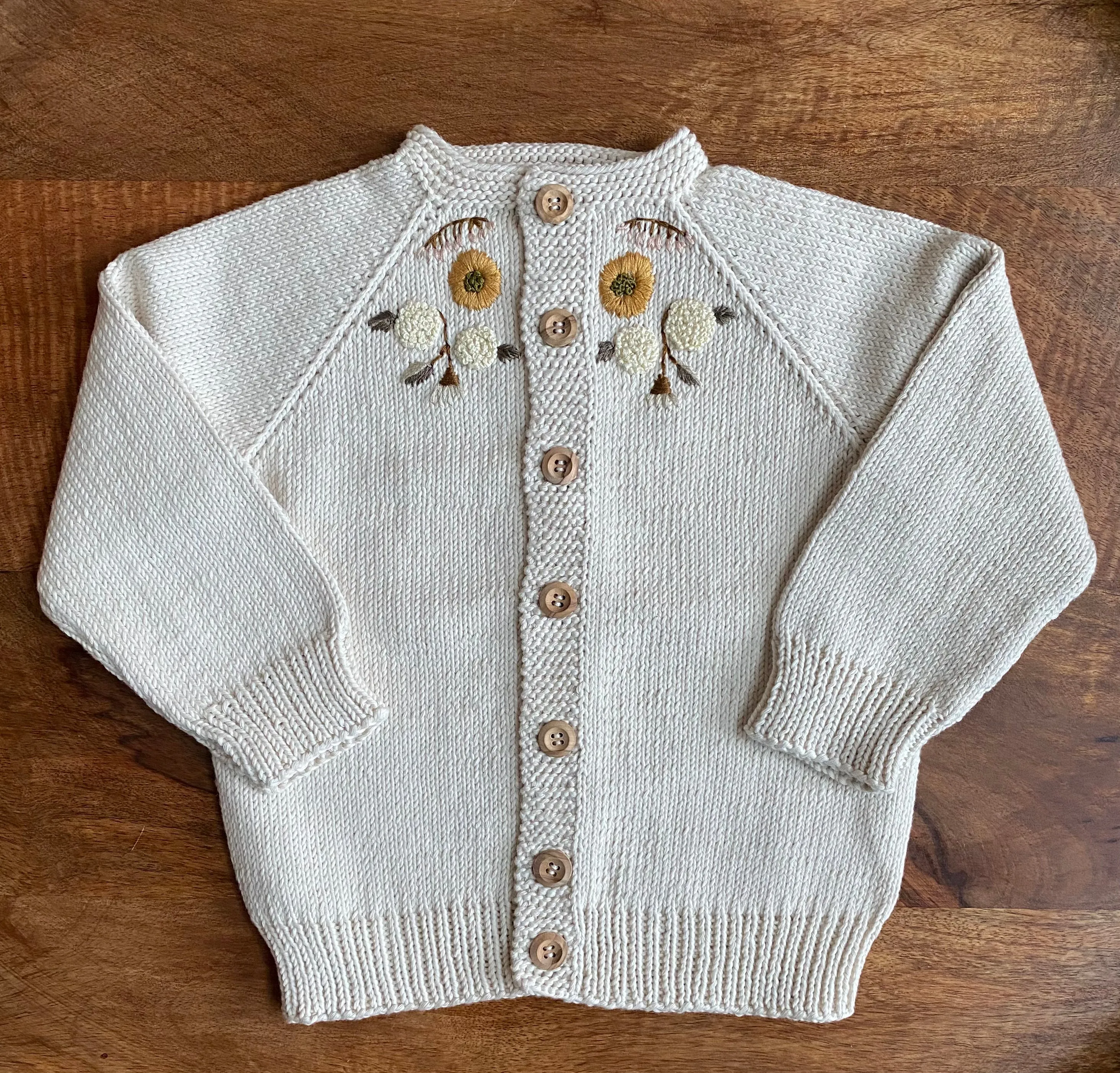 Blair Cardigan - Embroidered Natural