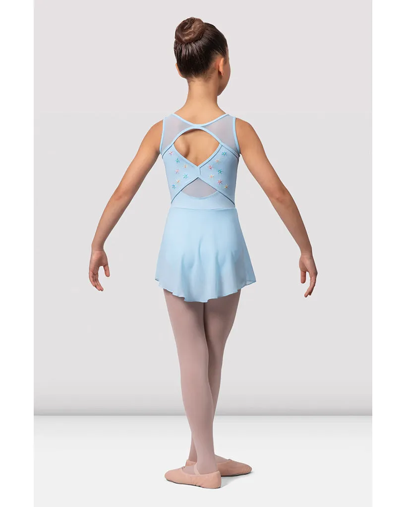 Bloch Suki Scoop Neck Flower Embroidered Cross Back Skirt Ballet Dress - CL9645 Girls