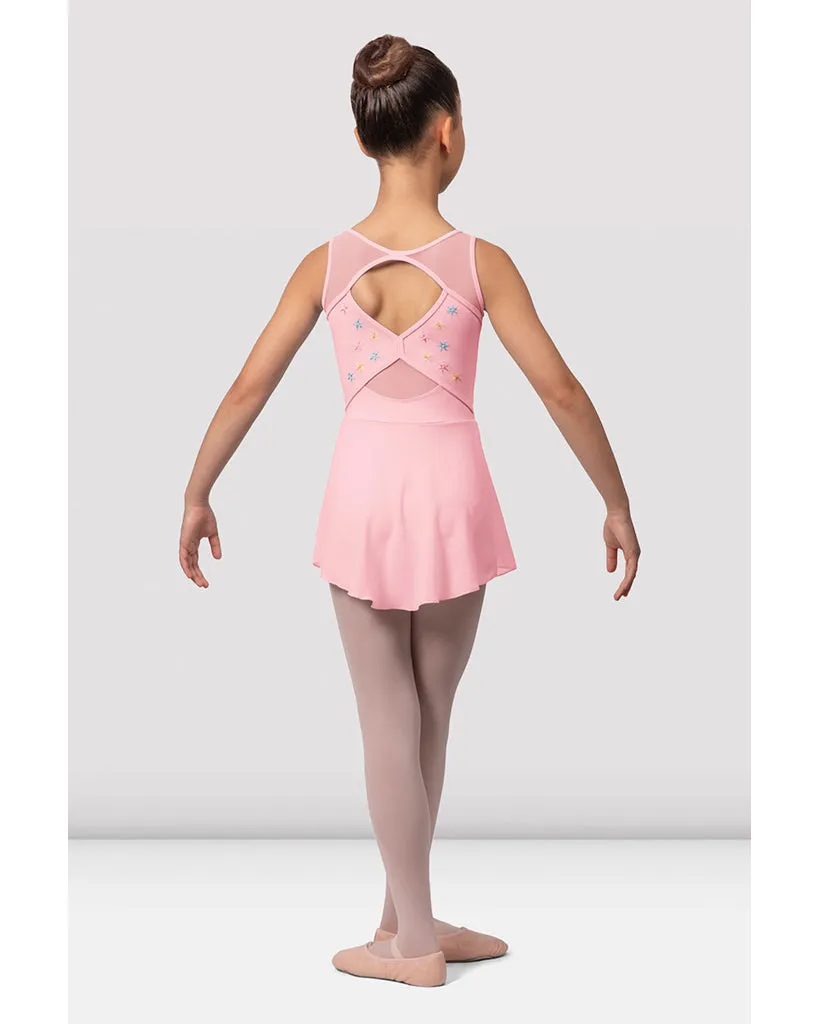 Bloch Suki Scoop Neck Flower Embroidered Cross Back Skirt Ballet Dress - CL9645 Girls