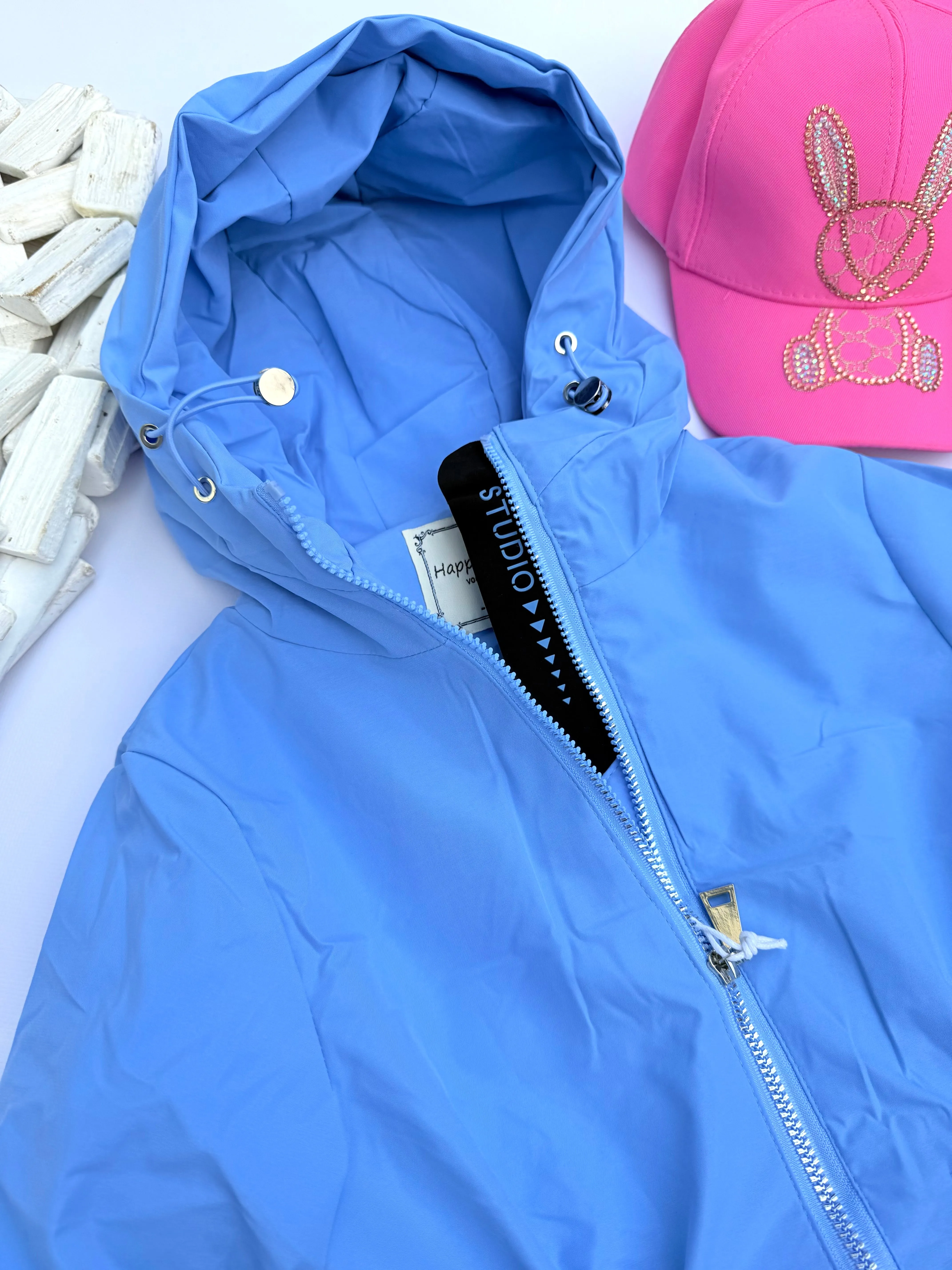 Blue waterproof jacket