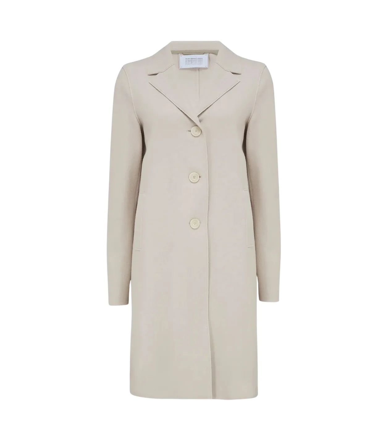 Boxy Light Pressed Wool Coat in Cream