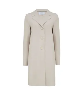 Boxy Light Pressed Wool Coat in Cream