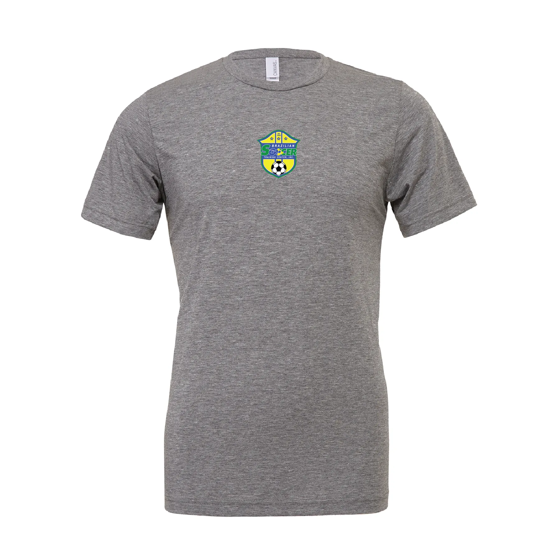 Brazilian Soccer Training (Patch) Bella   Canvas Short Sleeve Triblend T-Shirt Grey
