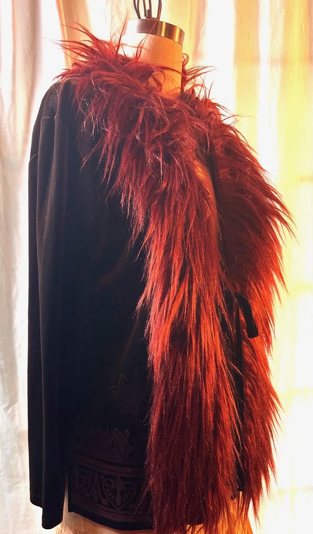 Brown Stretch Velvet Unlined Jacket