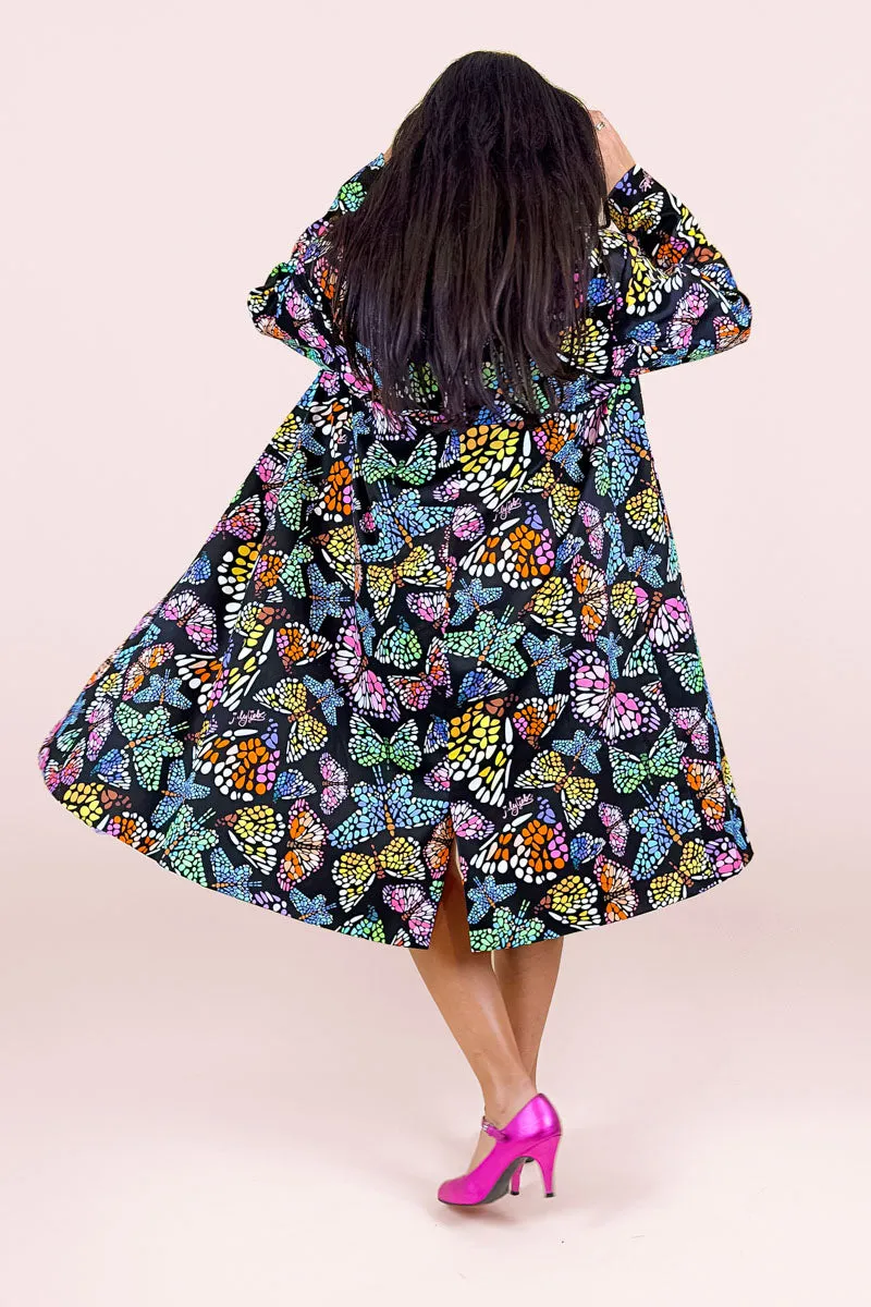 Butterflies Night Midi Coat