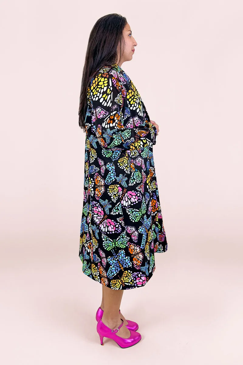 Butterflies Night Midi Coat