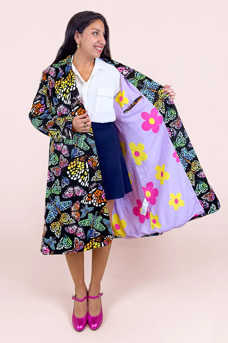 Butterflies Night Midi Coat