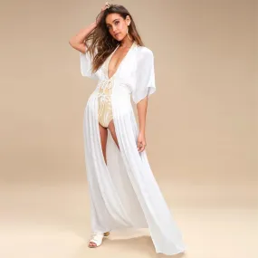 Carried Away Off-White Embroidered Maxi Cardigan #Embroidered
